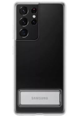 Samsung Clear Standing Cover Phone Case for Galaxy S21 Ultra (5G) - Transparent