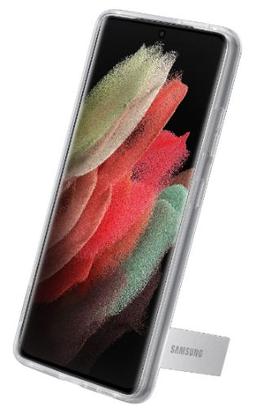 Samsung Clear Standing Cover Phone Case for Galaxy S21 Ultra (5G) - Transparent