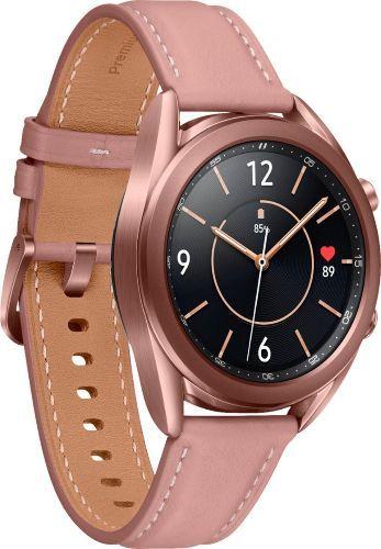 Samsung Galaxy Watch3 (Bluetooth + LTE) - 8GB - 41mm - Mystic Bronze Stainless Steel Case with Pink Leather Leather Strap