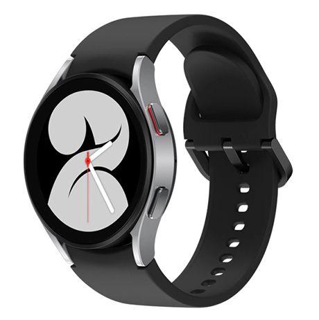 Samsung Galaxy Watch4 (Bluetooth + LTE) - 16GB - 44mm - Silver Aluminum Case with Black Fluoroelastomer Sport Band