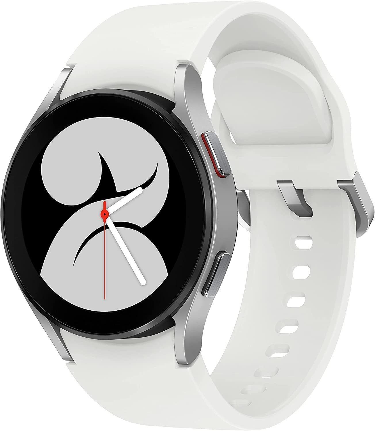 Samsung Galaxy Watch4 (Bluetooth) - 16GB - 40mm - Silver Aluminum Case with White Fluoroelastomer Sport Band