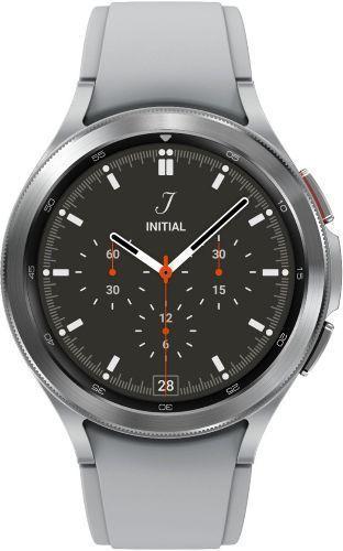 Samsung  Galaxy Watch4 - 16GB - Silver-Classic (Stainless Steel)-Ridge Sports Band-Silver - Bluetooth - 46mm - Silver - Classic (Stainless Steel) - Silver - Ridge Sports Band - Fluoroelastomer - Acceptable