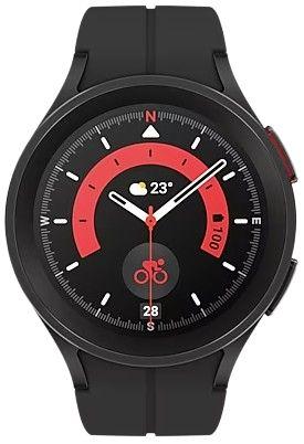 Samsung  Galaxy Watch5 Pro - 16GB - Black Titanium-Titanium-Silicone-Black Titanium - Bluetooth + LTE - 45mm - Black Titanium - Titanium - Black Titanium - Silicone - Good