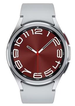 Samsung Galaxy Watch6 (Bluetooth + LTE) - 16GB - 47mm - Silver Classic (Stainless Steel) Case with Silver Hybrid Eco-Leather Sports Band