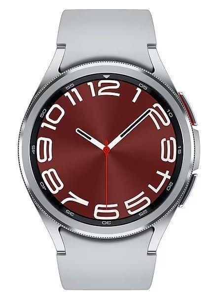 Samsung Galaxy Watch6 (Bluetooth + LTE) - 16GB - 47mm - Silver Classic (Stainless Steel) Case with Silver Hybrid Eco-Leather Sports Band