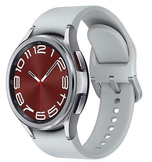 Samsung Galaxy Watch6 (Bluetooth + LTE) - 16GB - 47mm - Silver Classic (Stainless Steel) Case with Silver Hybrid Eco-Leather Sports Band