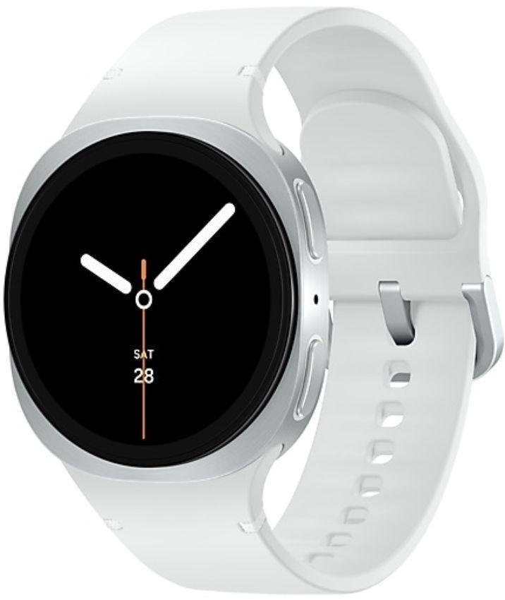 Galaxy Watch8 (Bluetooth + LTE) - 32GB - 40mm - Silver Aluminum Case with White Nitril + Nylon + Rubber Sport Band - Small/Medium Size