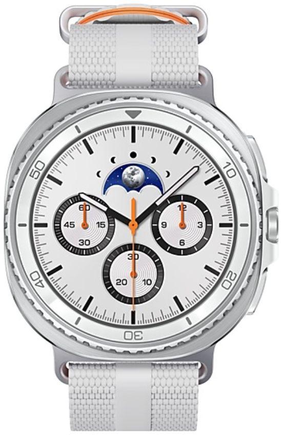 Galaxy Watch8 (Bluetooth) - 32GB - 46mm - White Classic (Stainless Steel) Case with White Silicone Athleisure Band - Small/Medium Size