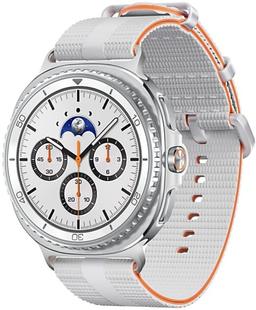 Galaxy Watch8 (Bluetooth) - 32GB - 46mm - White Classic (Stainless Steel) Case with White Silicone Athleisure Band - Small/Medium Size