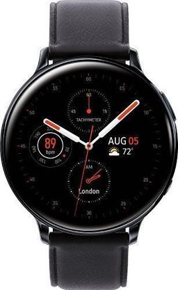 Samsung Galaxy Watch Active2 (Bluetooth) - 4GB - 40mm - Black Stainless Steel Case with Black Leather Leather Strap