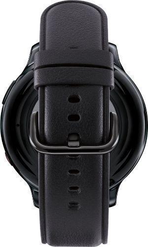 Samsung Galaxy Watch Active2 (Bluetooth) - 4GB - 40mm - Black Stainless Steel Case with Black Leather Leather Strap