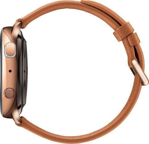 Samsung Galaxy Watch Active2 (Bluetooth + LTE) - 4GB - 40mm - Gold Stainless Steel Case with Brown Leather Leather Strap