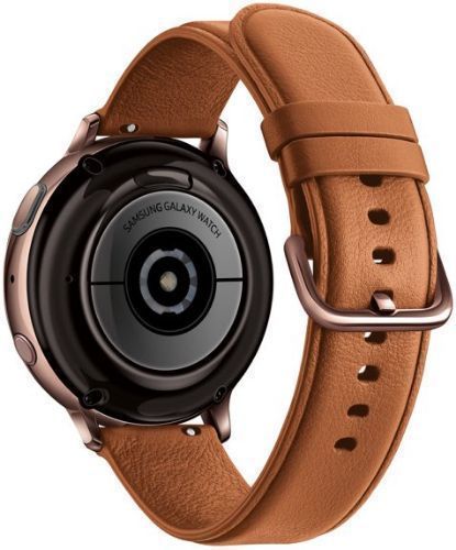 Samsung Galaxy Watch Active2 (Bluetooth + LTE) - 4GB - 40mm - Gold Stainless Steel Case with Brown Leather Leather Strap