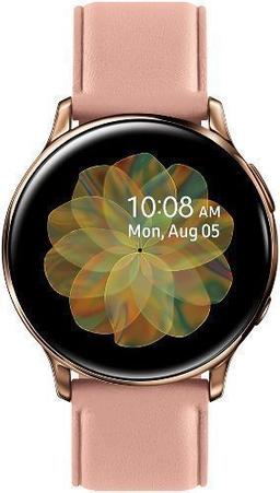 Samsung Galaxy Watch Active2 (Bluetooth + LTE) - 4GB - 40mm - Gold Stainless Steel Case with Pink Leather Leather Strap