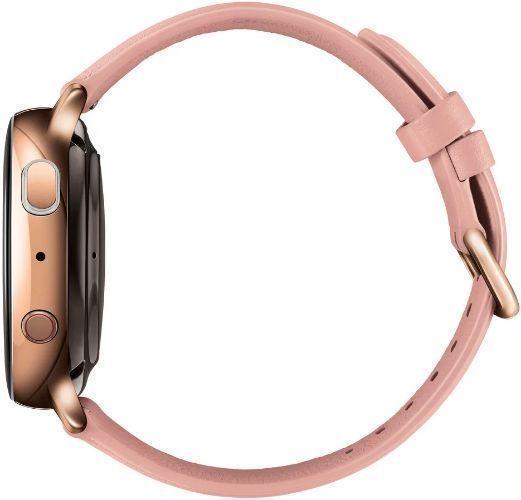 Samsung Galaxy Watch Active2 (Bluetooth + LTE) - 4GB - 40mm - Gold Stainless Steel Case with Pink Leather Leather Strap