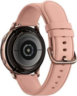 Samsung Galaxy Watch Active2 (Bluetooth + LTE) - 4GB - 40mm - Gold Stainless Steel Case with Pink Leather Leather Strap