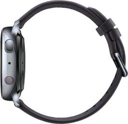 Samsung Galaxy Watch Active2 (Bluetooth + LTE) - 4GB - 44mm - Silver Stainless Steel Case with Black Leather Leather Strap