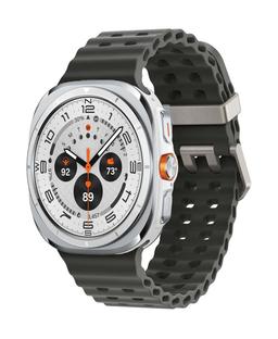 Galaxy Watch Ultra (2024) (Bluetooth + LTE) - 32GB - 47mm - Titanium White Titanium Case with Black Silicone Marine Band