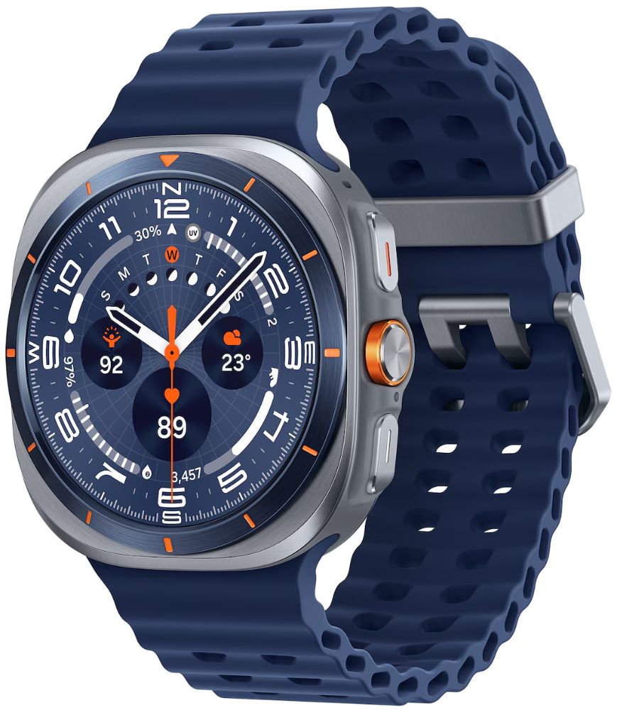 Galaxy Watch Ultra (2025) - 64GB - 47mm - Titanium Blue Titanium Case with Blue Hydrogenated Nitrile Butadiene Rubber Marine Band - S/M/L Size