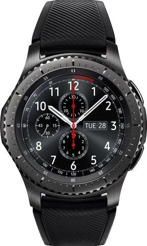 Samsung  Gear S3 Smartwatch - 4GB - Bluetooth + LTE - 46mm - Dark Gray - Frontier (Stainless Steel) - Black - Active Silicone Band - Silicone - Excellent