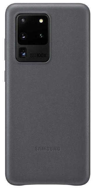 Samsung Leather Phone Cover for Galaxy S20 Ultra (5G) - Gray