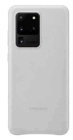 Samsung Leather Phone Cover for Galaxy S20 Ultra (5G) - Light Gray