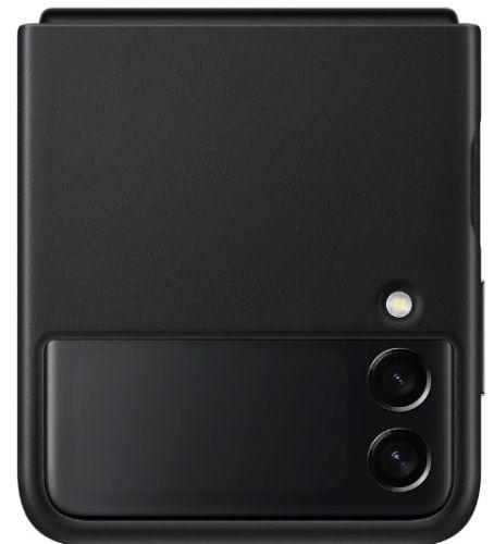 Samsung  Leather Cover for Galaxy Z Flip 3 5G - Black - Brand New