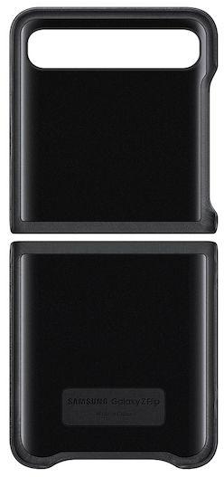 Samsung Leather Phone Case for Samsung Galaxy Z Flip - Black
