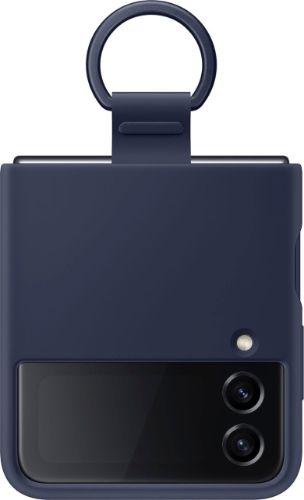 Samsung  Silicone Phone Cover with Ring for Galaxy Z Flip4 - Navy - Brand New