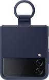 Samsung Silicone Phone Cover with Ring for Galaxy Z Flip4 - Navy