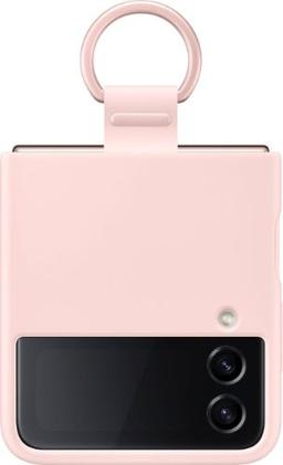 Samsung Silicone Phone Cover with Ring for Galaxy Z Flip4 - Pink