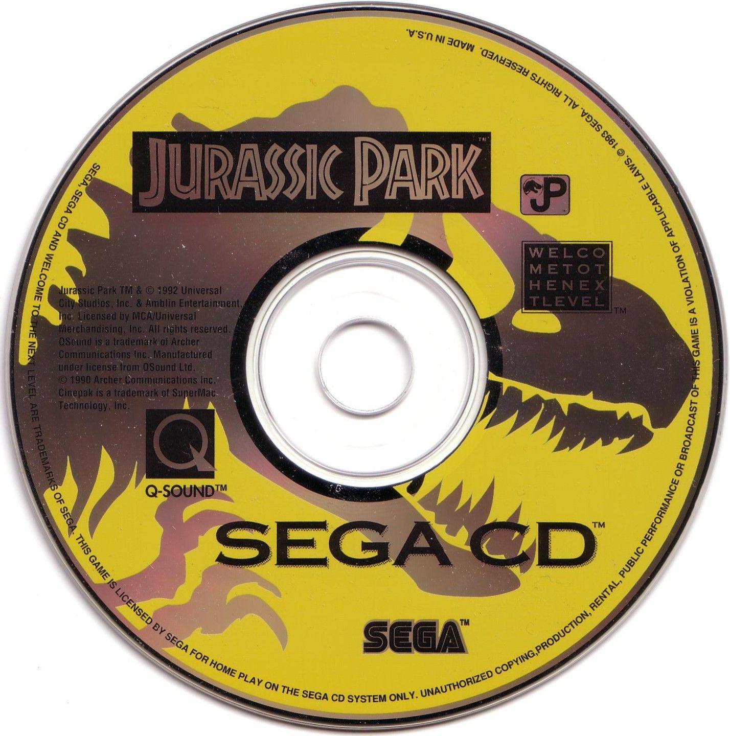 Sega SEGA 1993 Jurassic Park Video Game (Disc Only) - Multicolor - Acceptable
