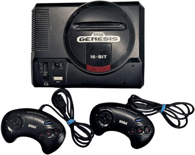 SEGA Genesis Model MK-1601 with 2 Controllers in Black in Excellent condition