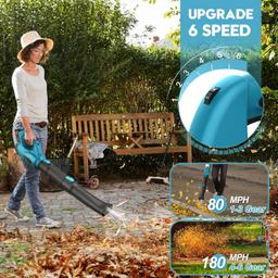 SIXSEYAA 21V-2202 Cordless Leaf Blower - Blue