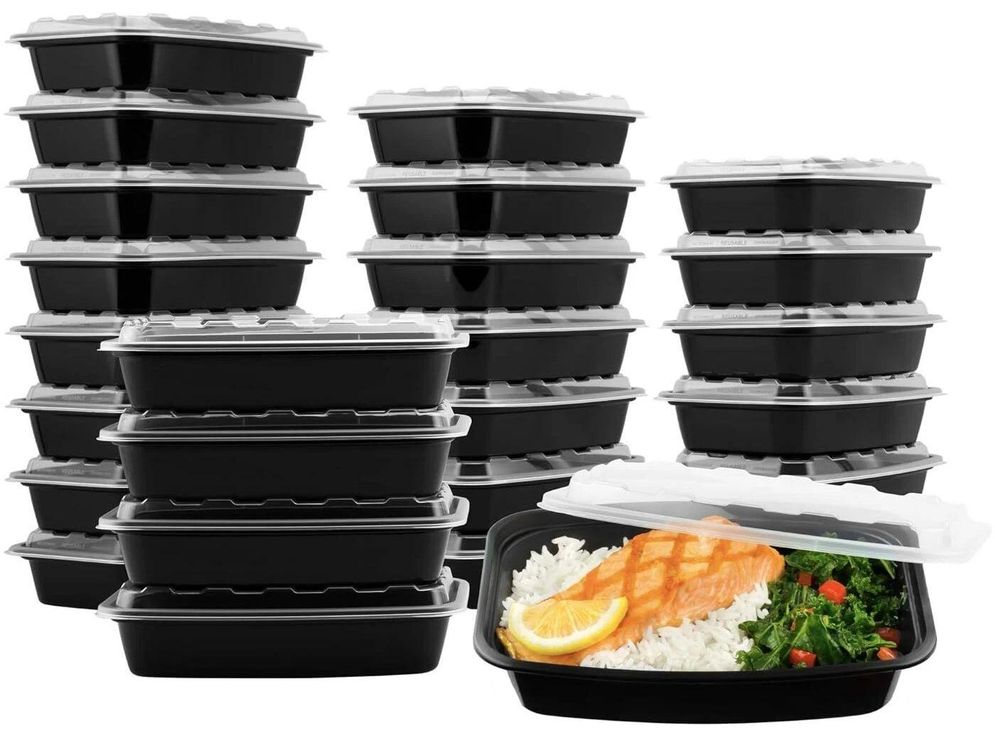 Snap Pak Food Storage Containers 50-Piece Set - Clear/Black