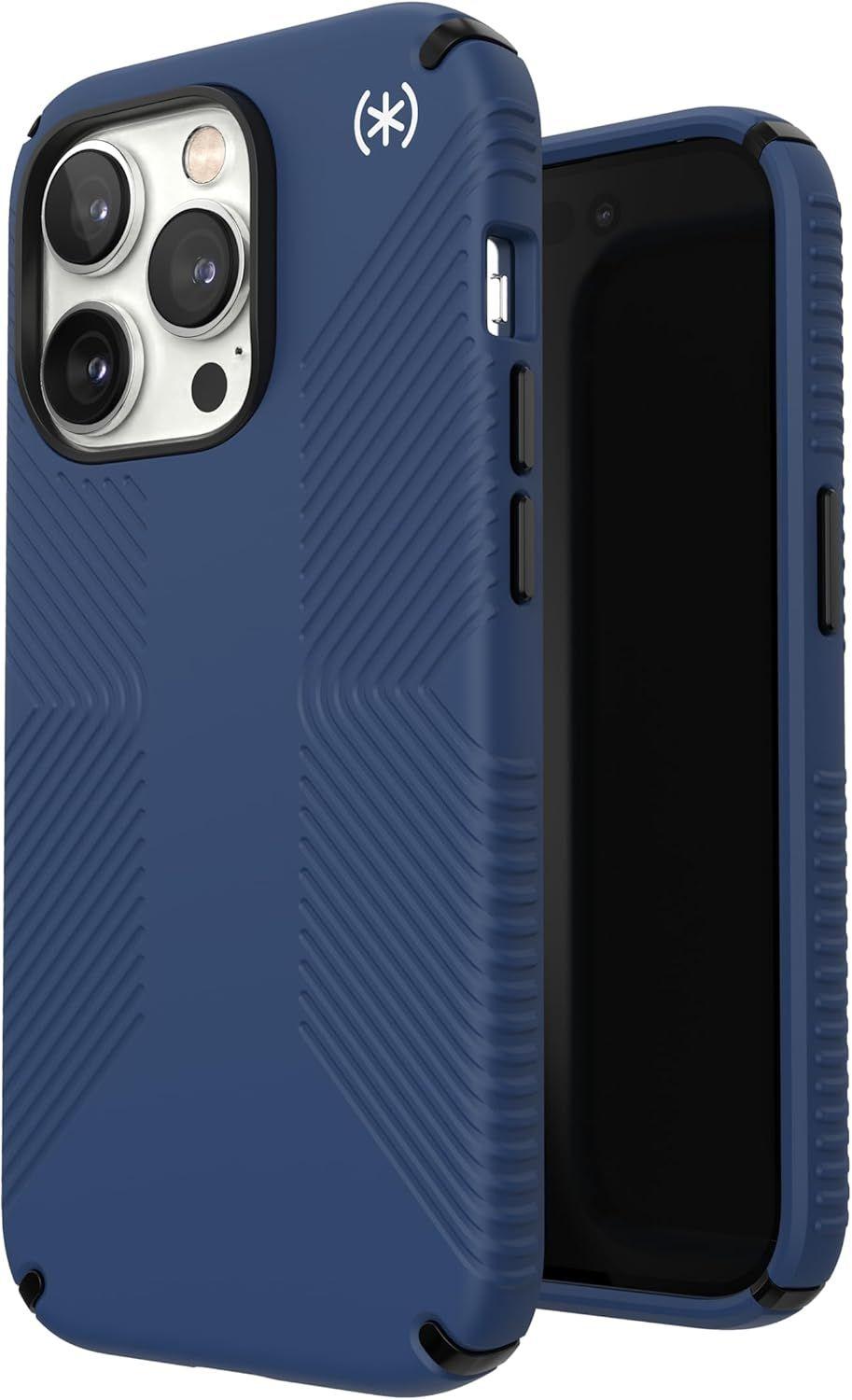 Speck Presidio2 Grip Phone Case for iPhone 14 Pro - Coastal Blue/Black/White