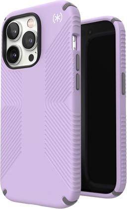 Speck Presidio2 Grip Phone Case for iPhone 14 Pro - Spring Purple/Cloudy Grey/White