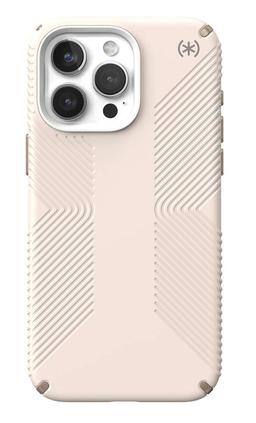 Speck Presidio2 Grip Phone Case for iPhone 15 Pro Max - Bleached Bone/Heirloom Gold