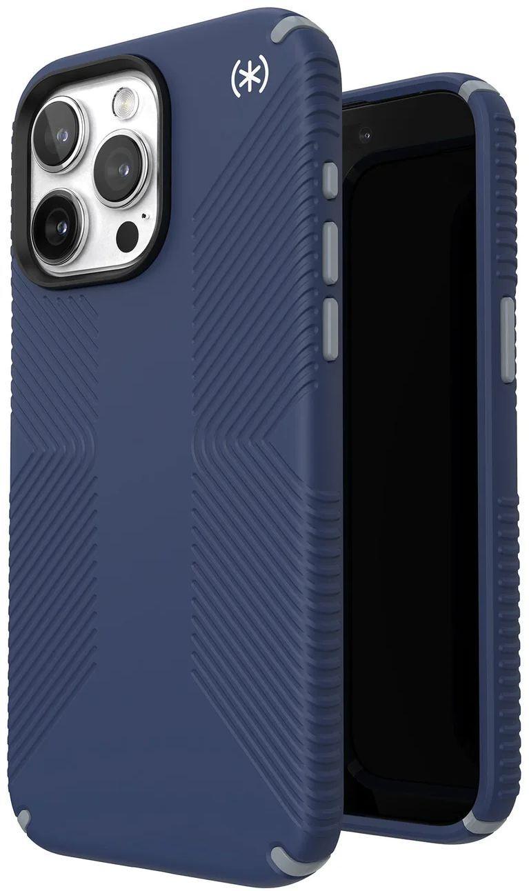 Speck Presidio2 Grip Phone Case for iPhone 15 Pro Max - Coastal Blue/Dust Grey