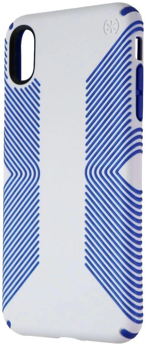 Speck Presidio Grip Phone Case for iPhone XS Max - Microchip Grey/Ballpoint Blue