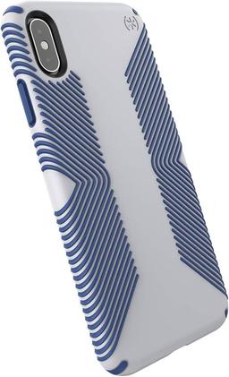 Speck Presidio Grip Phone Case for iPhone XS Max - Microchip Grey/Ballpoint Blue