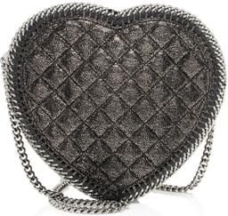Stella McCartney Falabella Heart Crossbody - Metallic Faux Leather - Black