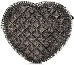 Stella McCartney Falabella Heart Crossbody - Metallic Faux Leather - Black