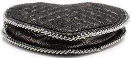 Stella McCartney Falabella Heart Crossbody - Metallic Faux Leather - Black