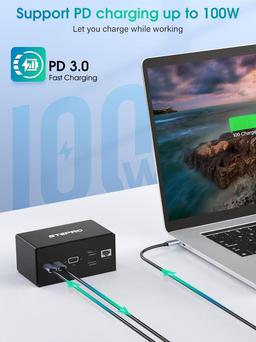 Stepro 14 in 1 USB-C Docking Station - Black