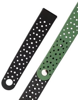 Strap Studio Active Rubber Watch Band 20mm - Black/Khaki