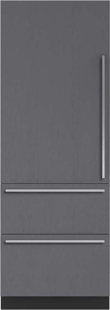 Sub-Zero  DET3050CI/L 30" Designer Over-and-Under Refrigerator/Freezer with Ice Maker  - Grey - Excellent