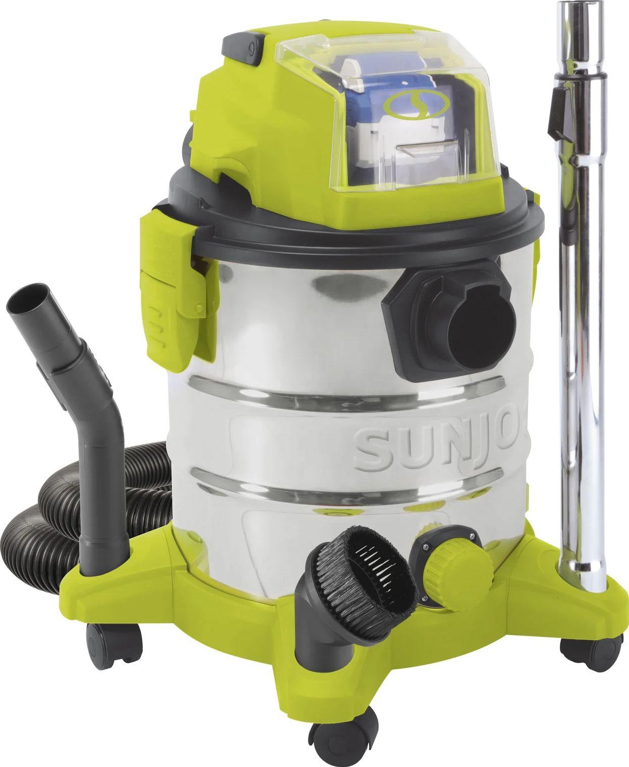 Sun Joe  24V-WDV6000 24-Volt IONMAX Cordless Portable Stainless Steel Wet/Dry Vacuum Kit 5.3 Gal with 4.0-Ah Battery and Charger - Green - Excellent