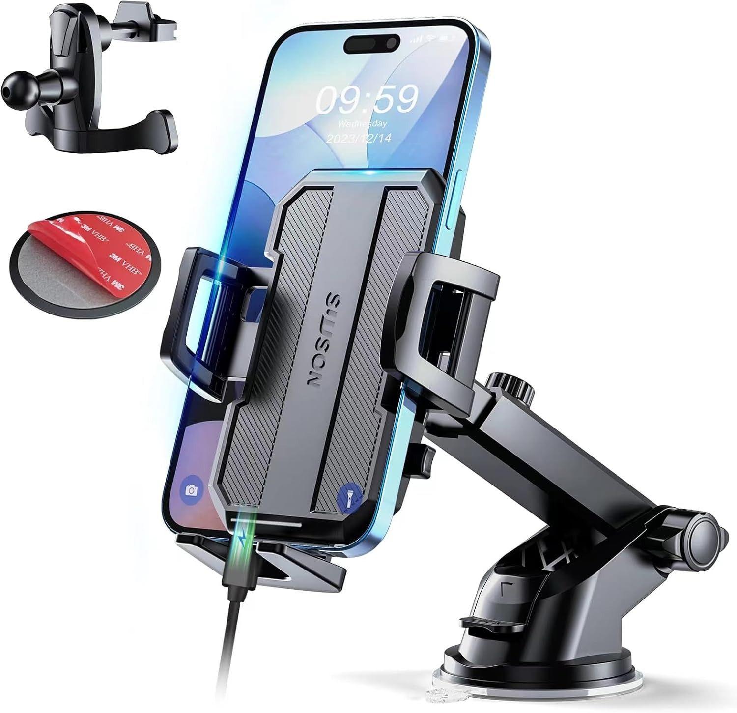 SUUSON  Upgraded 3-in-1 Car Phone Holder Mount - Black - Excellent