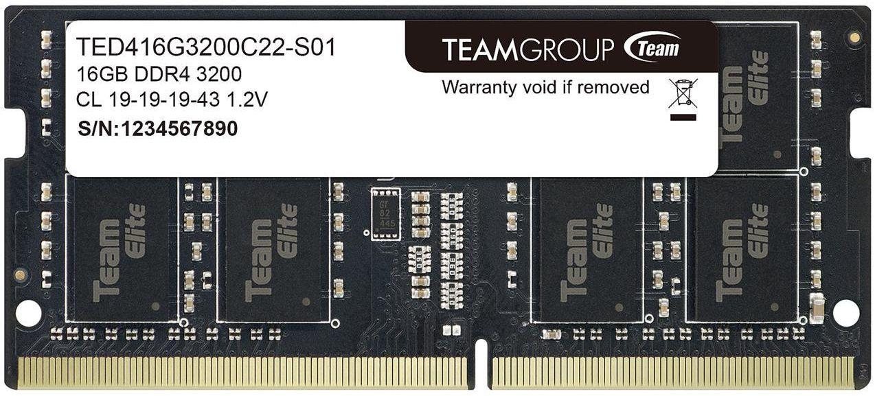Team Group  Elite 16GB DDR4 SO-DIMM Laptop Memory - Black - Excellent